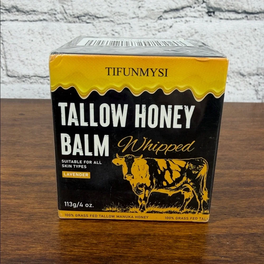 Beef Tallow 100% Grass Fed Whipped Manuka Honey Balm 4 oz. Lavender Scented NIB